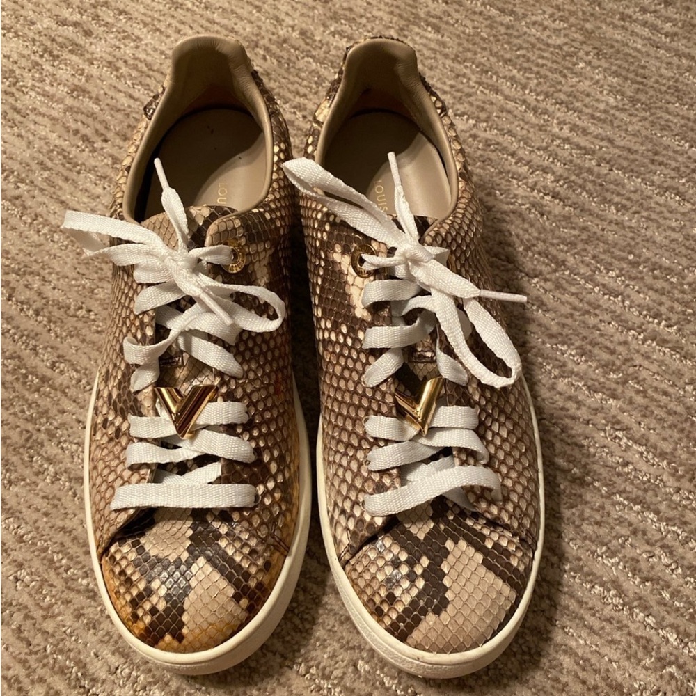 Louis Vuitton snake skin sneakers low top size 36